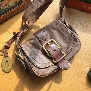 Fossil Small brown/grey Crossbody Purse